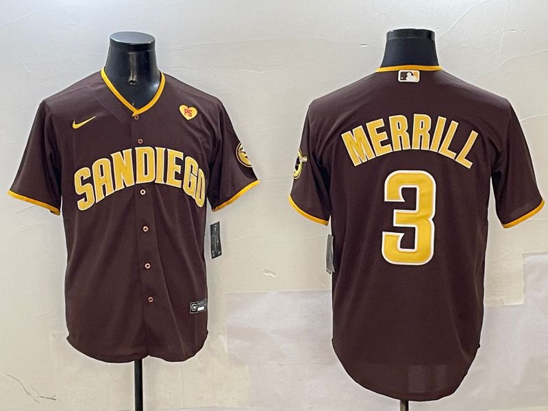 Men San Diego Padres #3 Merrill Brown Game 2025 Nike MLB Jersey style 9->san diego padres->MLB Jersey